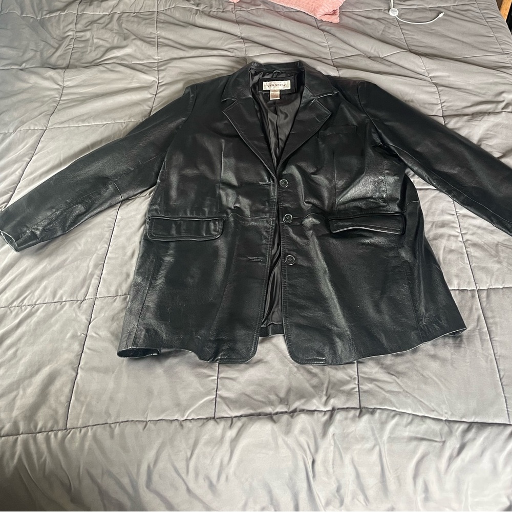 Vintage oversized leather blazer
